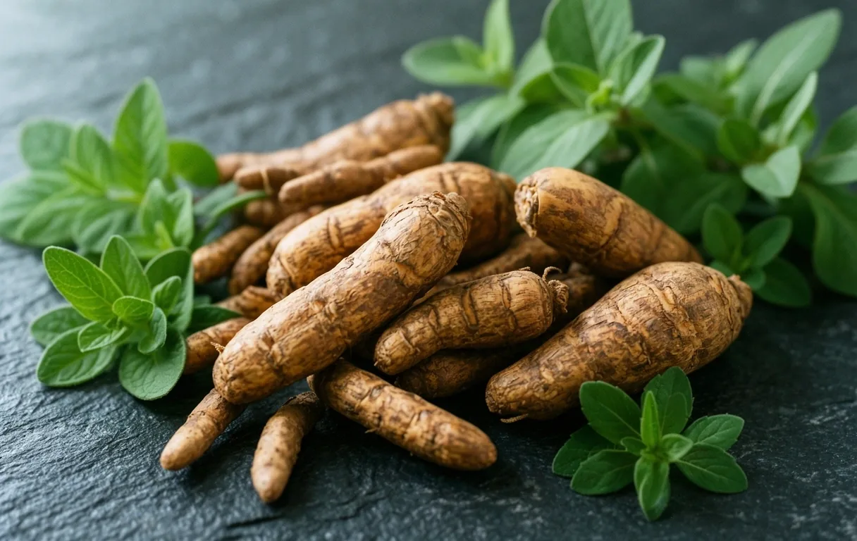 Muestra botánica de raíz esencial